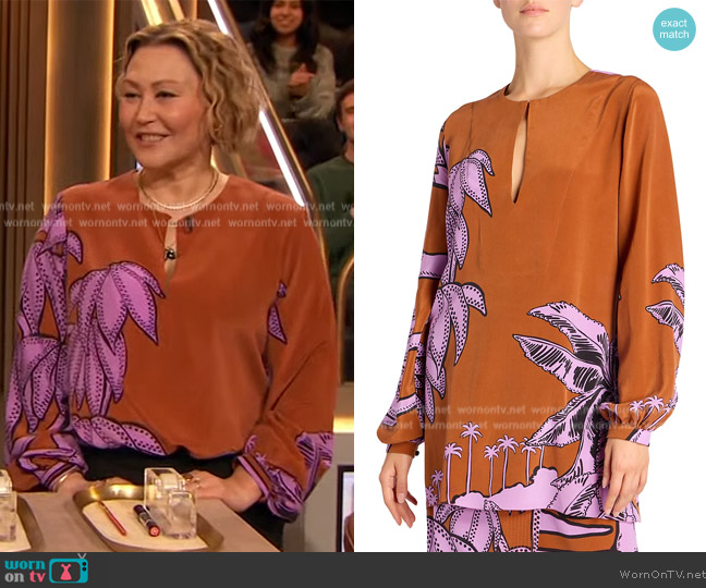 Johanna Ortiz Tropical Balloon-Sleeve Blouse worn by Robin Black on The Drew Barrymore Show