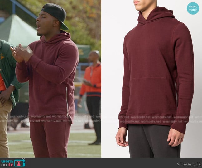 John Elliott Side zip-detail Hoodie worn by Spencer James (Daniel Ezra) on All American