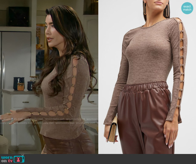 Jonathan Simkhai Tobi Top worn by Steffy Forrester (Jacqueline MacInnes Wood) on The Bold and the Beautiful