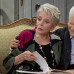 Julie’s green and pink colorblock jacket on Days of our Lives