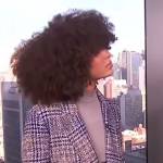 Kaliegh Garris’s blue plaid jacket on Extra