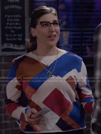 Kat’s geometric print long sleeve top on Call Me Kat