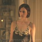 Kate’s black floral embroidered trim chemise on You