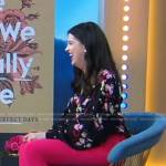 Kate Bowler’s black floral blouse on Good Morning America