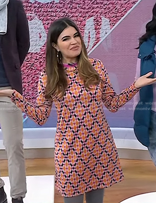 Kathy Buccio’s pink diamond print dress on Today