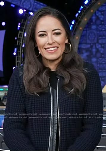 Kaylee Hartung’s black waffle textured jacket on Today