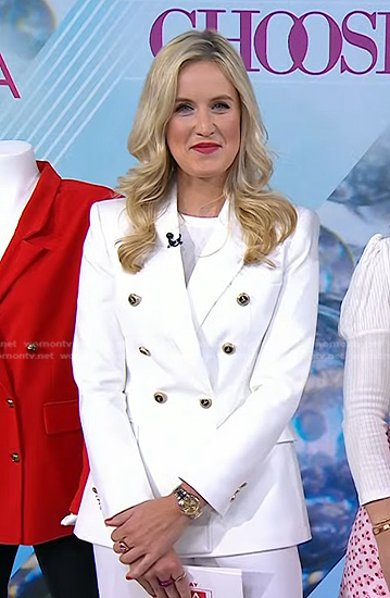 Kelsey’s white double breasted blazer on Today