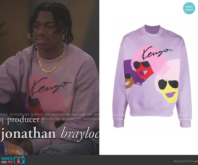 Kenzo Kenzo Tribute sweatshirt worn by Zeke (Ceyair J Wright) on Grown-ish