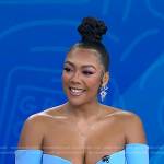Khadeen Ellis’s blue off-shoulder mini dress on Today