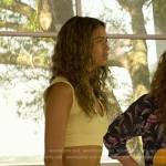 Kiara’s yellow crop top and denim shorts on Outer Banks