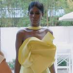 Kiki’s yellow bow front mini dress on The Real Housewives of Miami