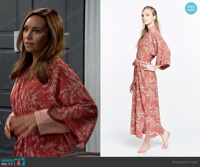 Kim + Ono Kae Kimono Robe worn by Gwen Rizczech (Emily O'Brien) on Days of our Lives