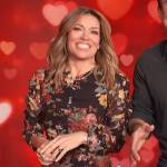 Kit’s black floral ruched dress on Access Hollywood
