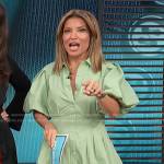 Kit’s green puff sleeve shirtdress on Access Hollywood