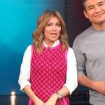 Kit’s pink check tweed mini dress on Access Hollywood