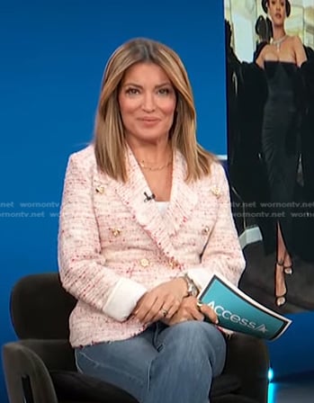 Kit’s pink tweed blazer on Access Hollywood