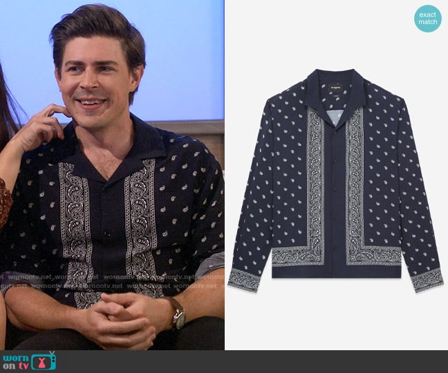 The Kooples Navy Printed Bandana Shirt worn by Jesse (Christopher Lowell) on How I Met Your Father