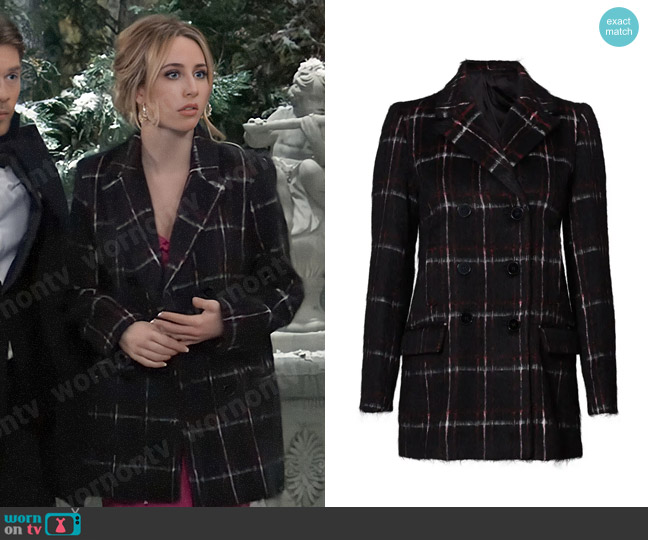 The Kooples Plaid Coat worn by Josslyn Jacks (Eden McCoy) on General Hospital