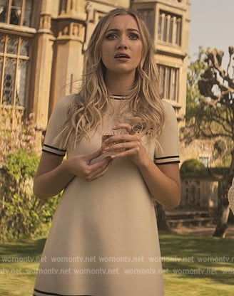 Lady-Phoebe’s white contrast stripe mini dress on You