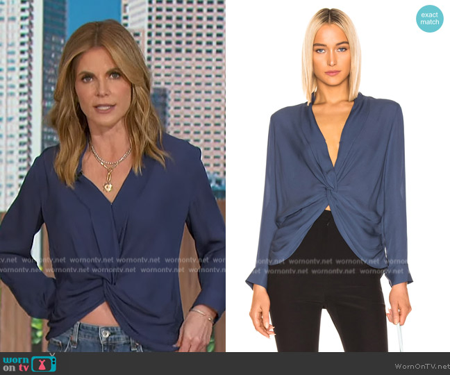 L'Agence Mariposa Blouse worn by Natalie Morales on The Talk