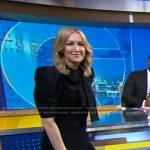 Lara’s black tie neck jumpsuit on Good Morning America