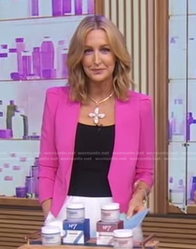 Lara’s pink open jacket on Good Morning America