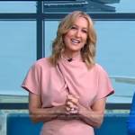 Lara’s pink crossover neck jumpsuit on Good Morning America