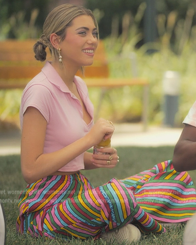 Lauryn’s rainbow stripe pants on Grown-ish