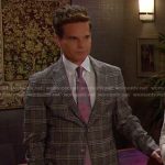 Leo’s grey grid check blazer on Days of our Lives