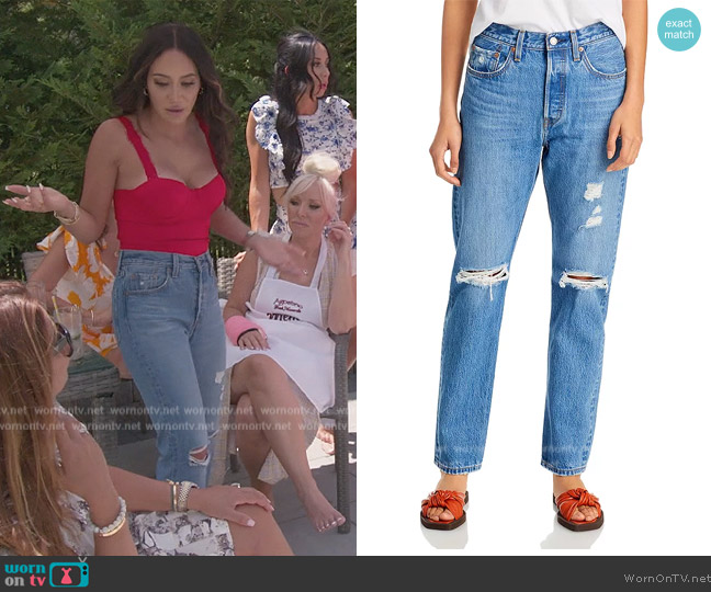 Levis 501 Original High Rise Straight Jeans In Athens Crown worn by Melissa Gorga on The Real Housewives of New Jersey