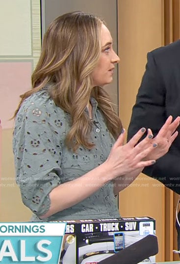Lexie Sachs’s green eyelet dress on CBS Mornings