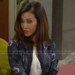 Li’s blue floral cardigan on The Bold and the Beautiful