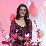 Lindsey Peers’s red and pink floral print dress on Today