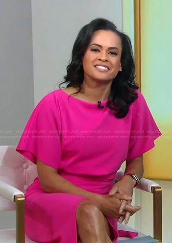Linsey’s pink tie waist dress on Good Morning America