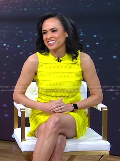 Linsey’s yellow sleeveless fringed dress on Good Morning America