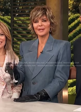 Lisa Rinna’s denim blazer dress on Access Hollywood