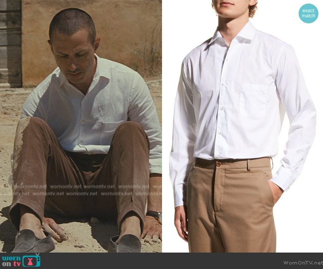 Loro Piana Andre Cotton Poplin Shirt worn by Kendall Roy (Jeremy Strong) on Succession