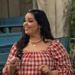 Lou’s red gingham check top on Bunkd