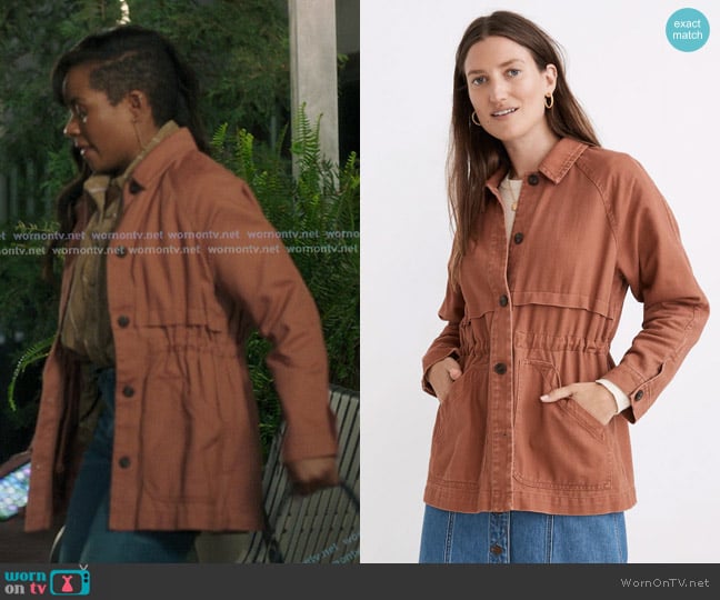 Madewell Ashgrove Chore Jacket in warm umber worn by Simone Griffith (Alexis Floyd) on Greys Anatomy