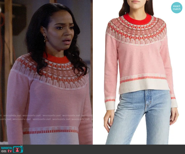 Madewell Mayer Sweater in Heather Blossom worn by Randi (Kyla Pratt) on Call Me Kat