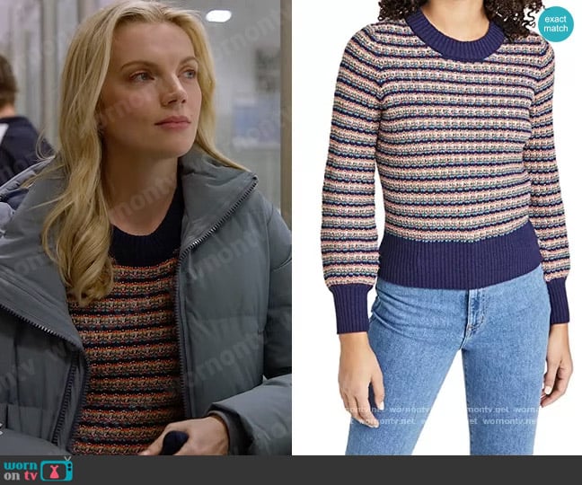 Madewell Striped Tensley Pullover Sweater worn by Sylvie Brett (Kara Killmer) on Chicago Fire