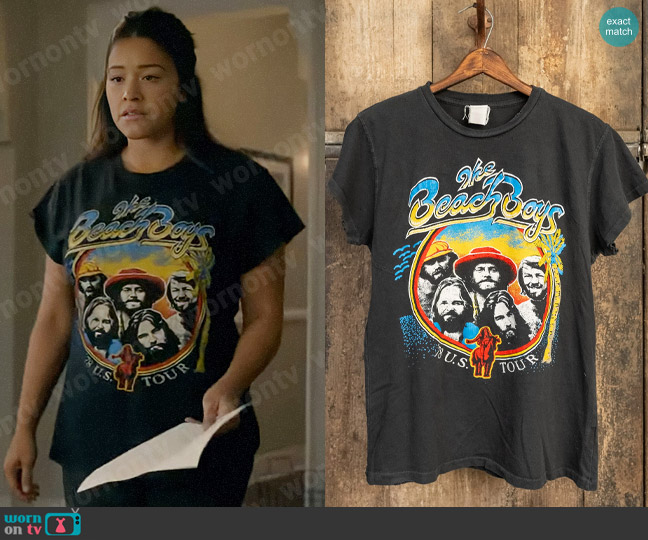 MadeWorn Beach Boys On Tour 1978 Tee worn by Nell Serrano (Gina Rodriguez) on Not Dead Yet