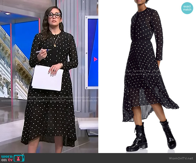 Maje Rivoli Micro-Floral Embroidered Midi Dress worn by Savannah Sellers on NBC News Daily