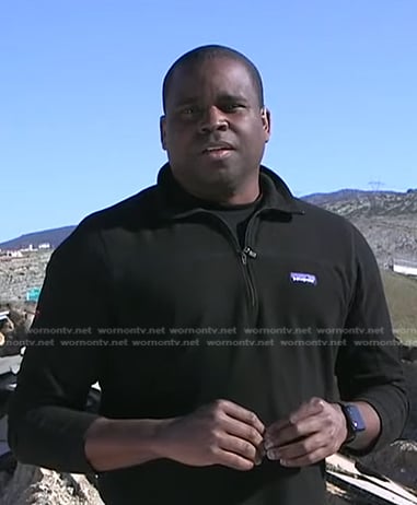Marcus Moore’s black fleece pullover on Good Morning America