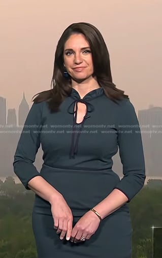Maria’s green tie neck dress on Today