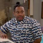 Marty’s blue dot print shirt on The Neighborhood