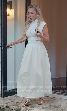Marysol’s white waist cutout maxi dress on The Real Housewives of Miami