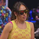 Melissa’s yellow GG logo cropped top on The Real Housewives of New Jersey