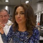 Michelle Miller’s blue leopard print and lace dress on CBS Mornings
