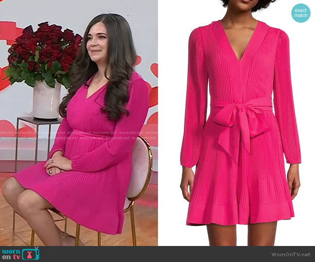 Milly Liv Belted Pleated Dress worn by Logan Ury on Today